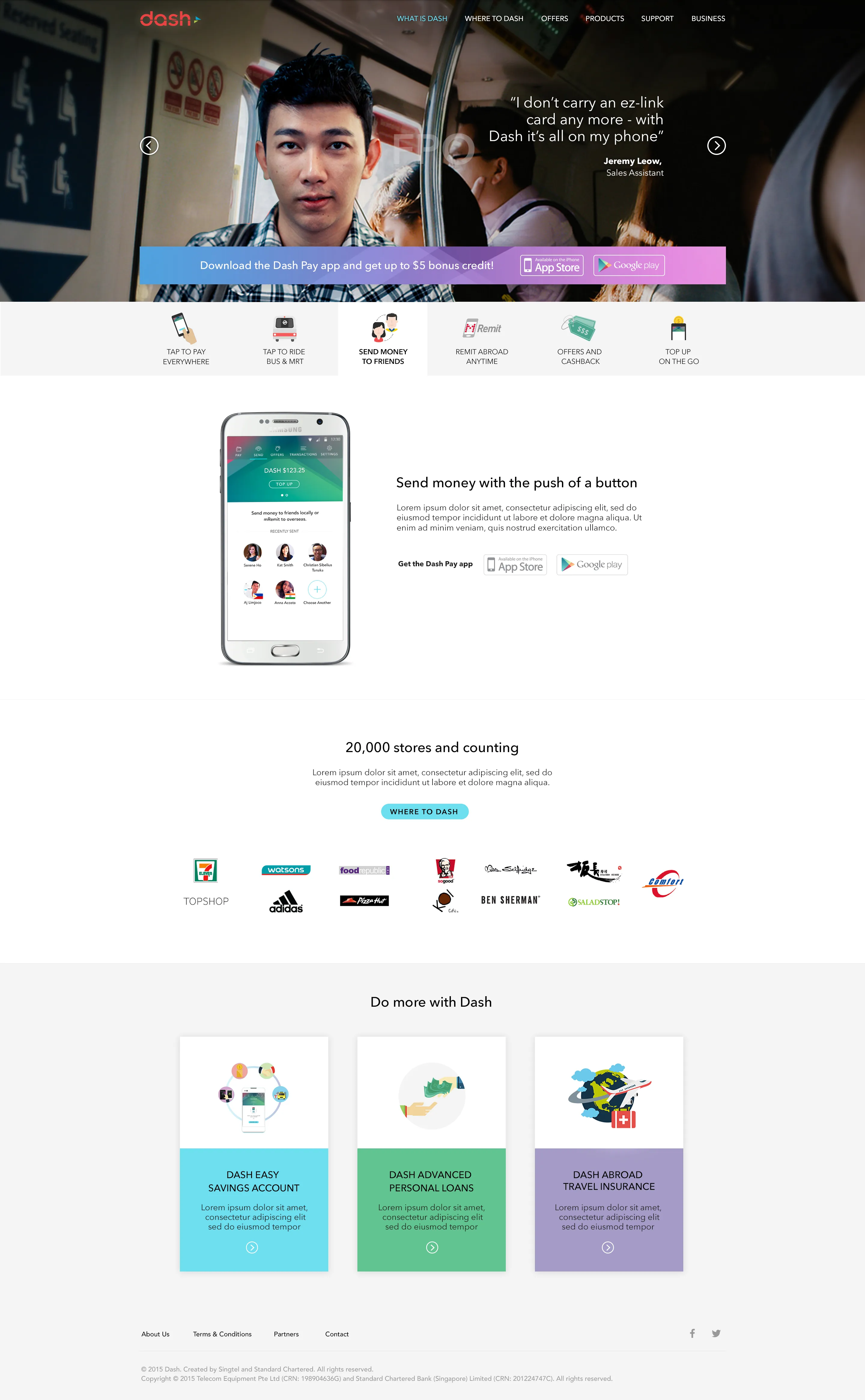 Singtel Dashpay landing page