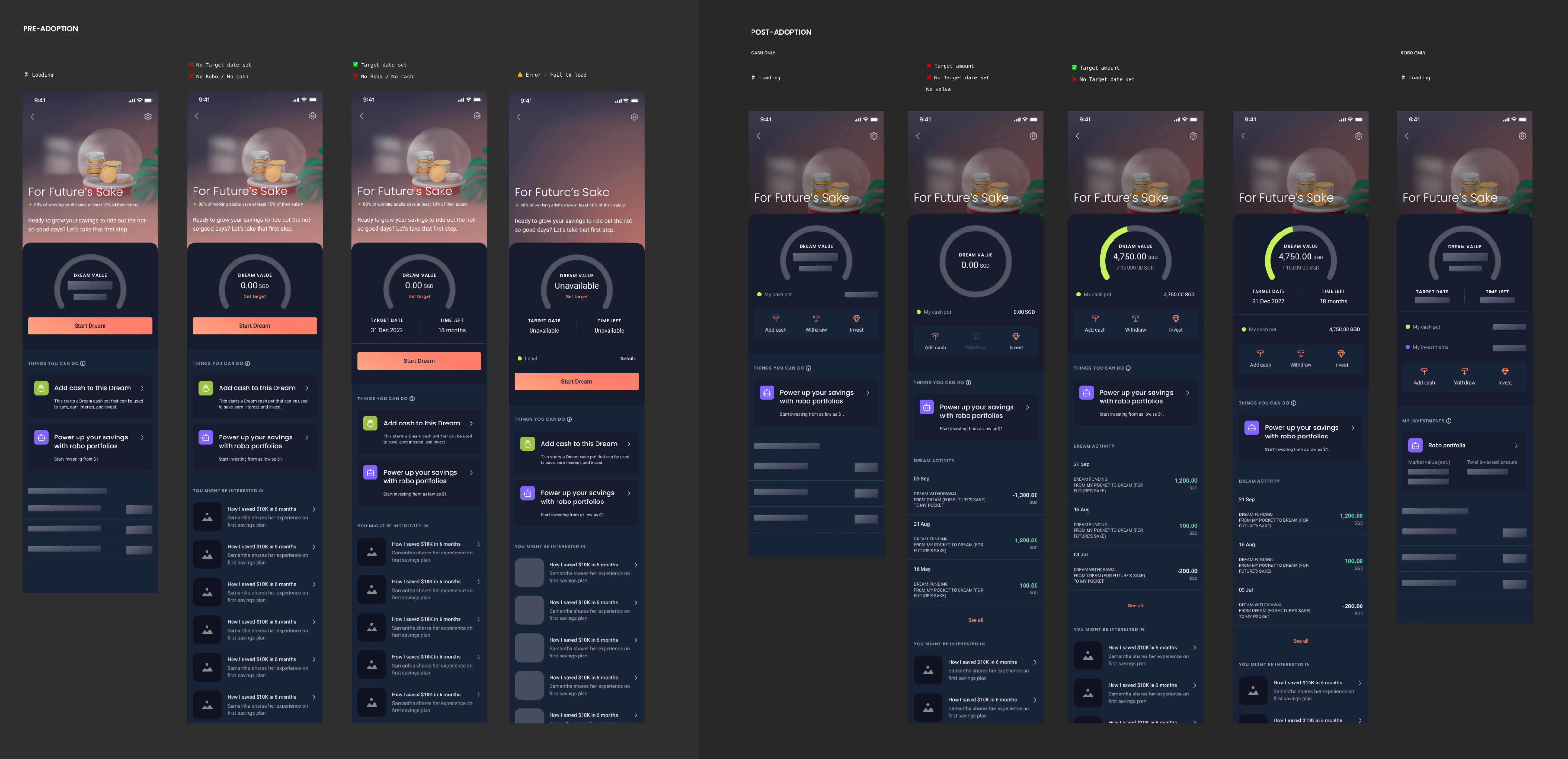 Dreams dark and light mode, pre-adoption